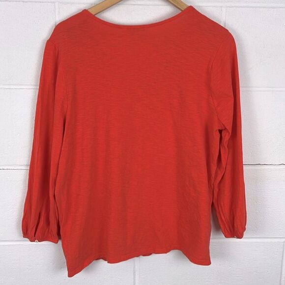 Lucky Brand v-neck linen blend embroidered blouse - Picture 6 of 6